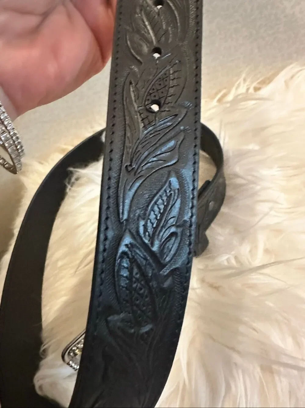 New Cody James black leather belt and buckle